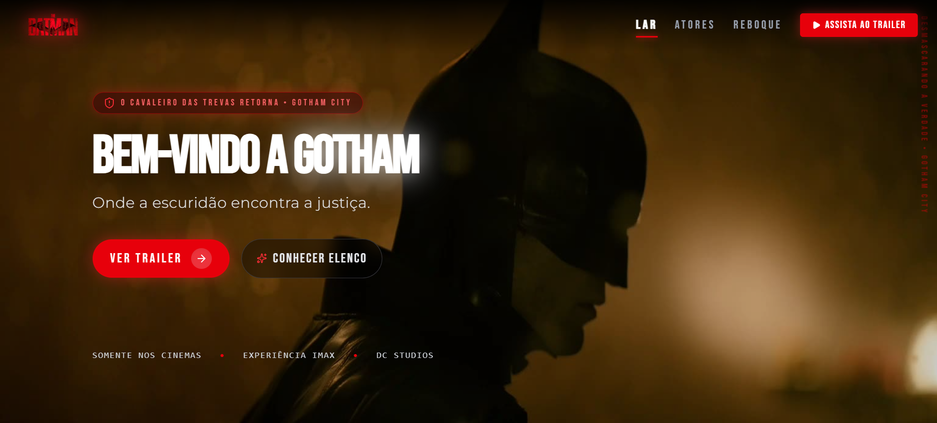 projeto batman landing page