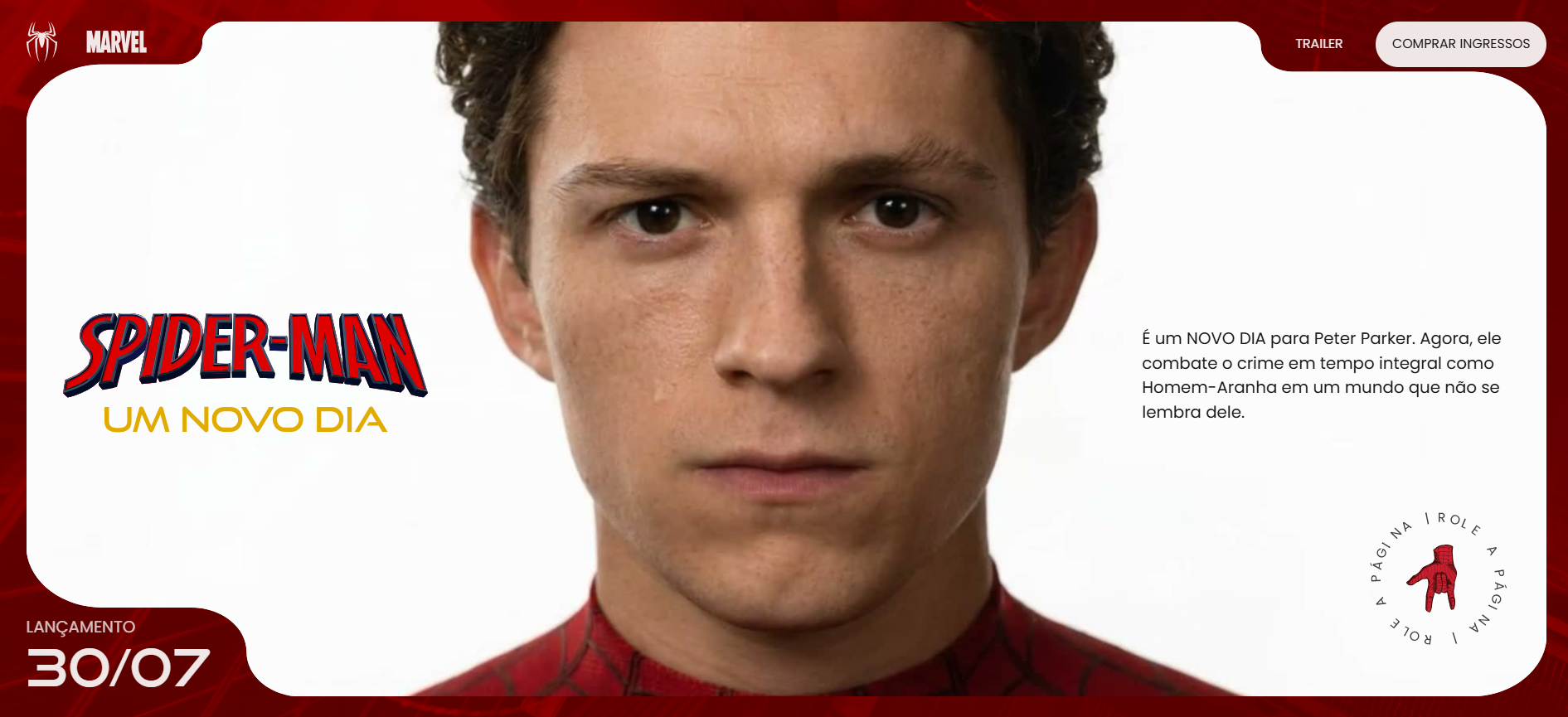 projeto spider-man landing page